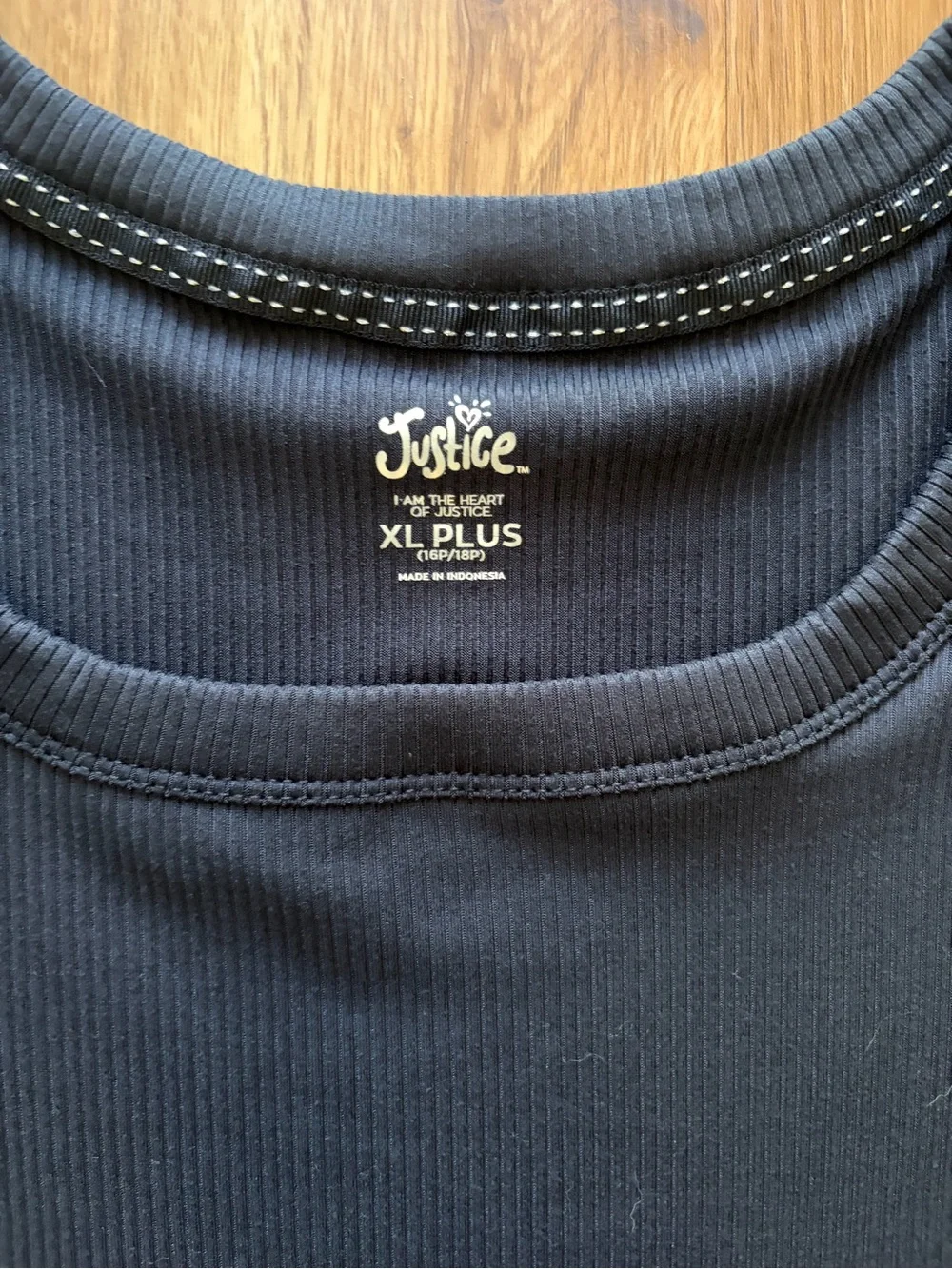 Justice Black Short Sleeve Lace-Hem Tee